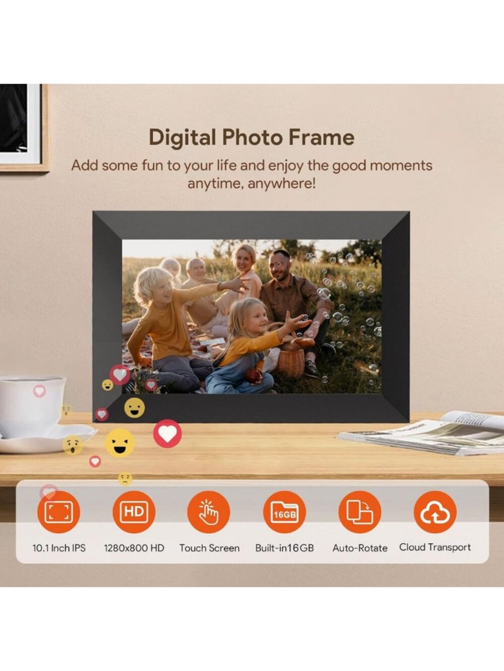 10.1-Inch HD Digital Picture Frame with Touch Screen & Auto Rotation - Perfect - Picture 3 of 7
